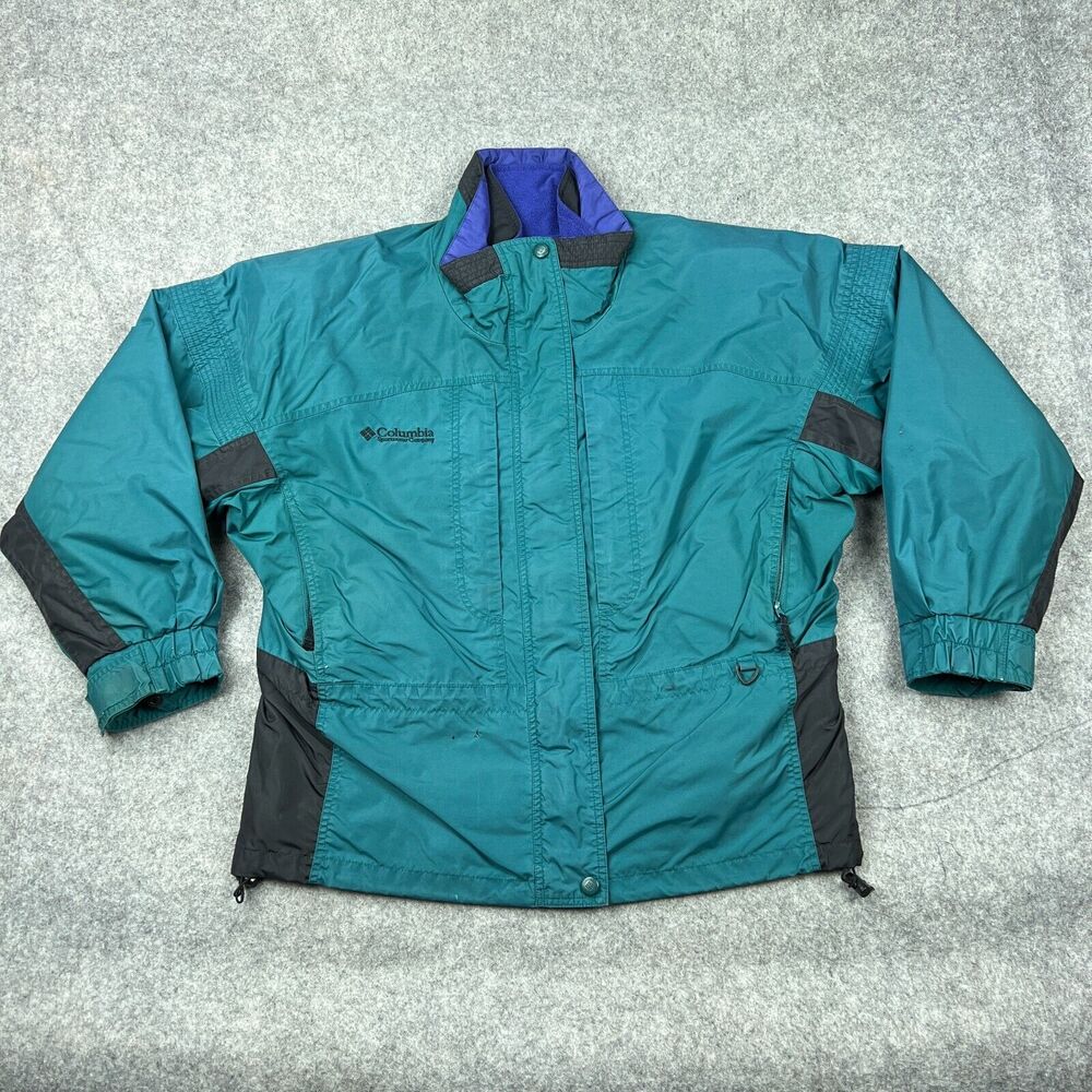 VTG Columbia Jacket Womens Large Green Ski Snow Liberty Ridge 90s 3 in‎ 1 Fleece